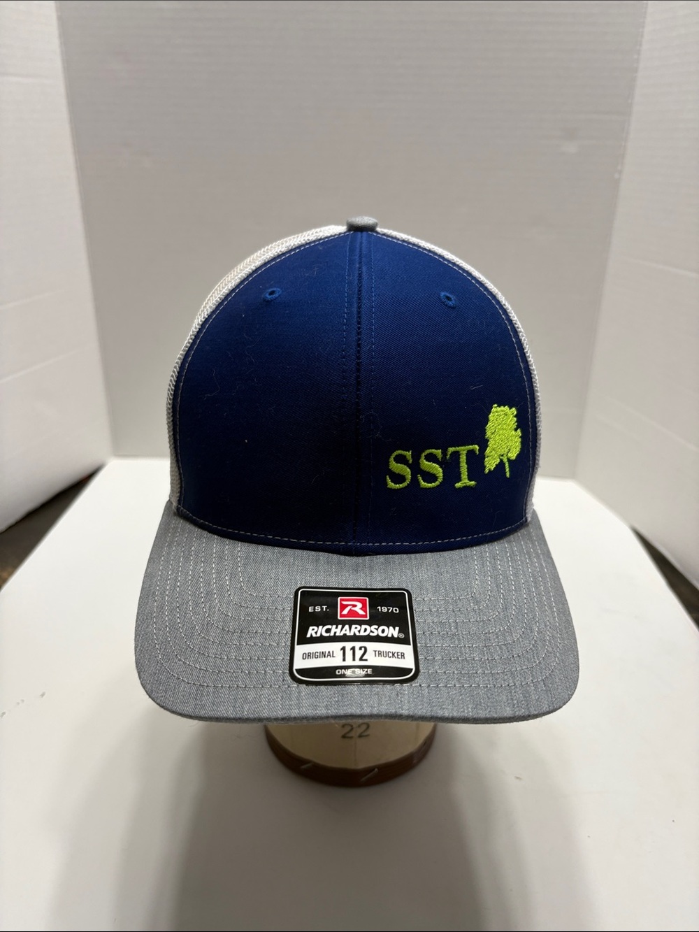 Richardson SST Embroidered Blue & Gray Trucker Hat